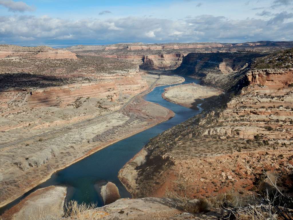 The Colorado River (Horsethief Canyon) as viewed from the benches above McDondald Canyon.