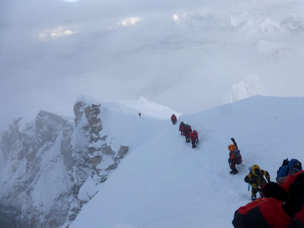Ascending to the Summit of Manaslu, a Line of Oxygen