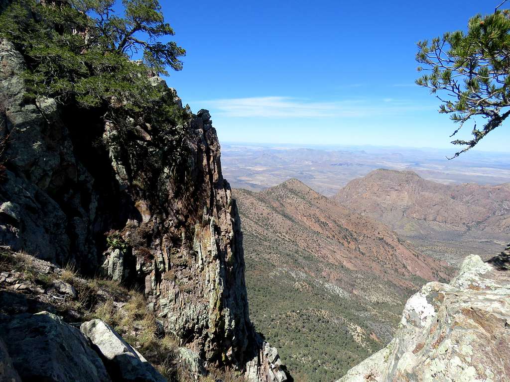 Vernon Bailey Peak from the base of the north tower of Emory Peak