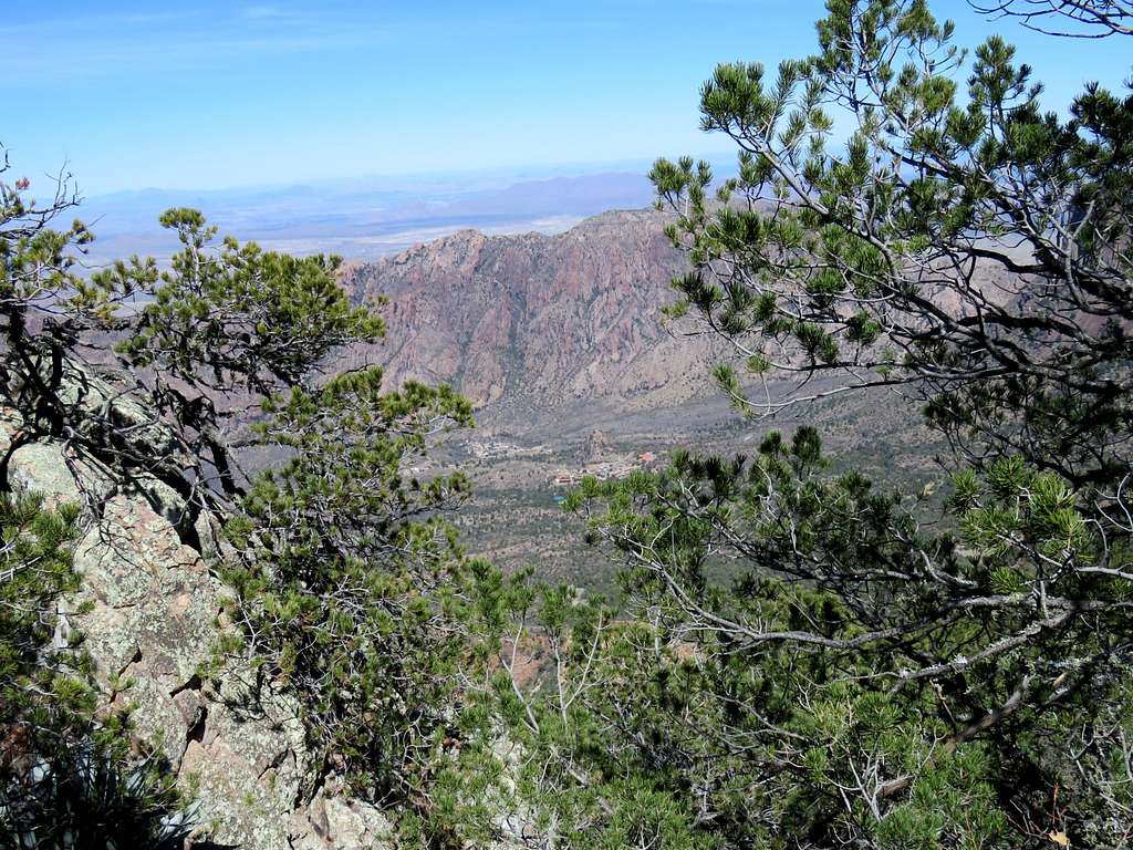 Chisos Basin from the base of the north tower of Emory Peak