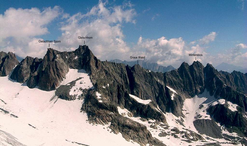 Gletschhorn - Winterstock ridge labelled