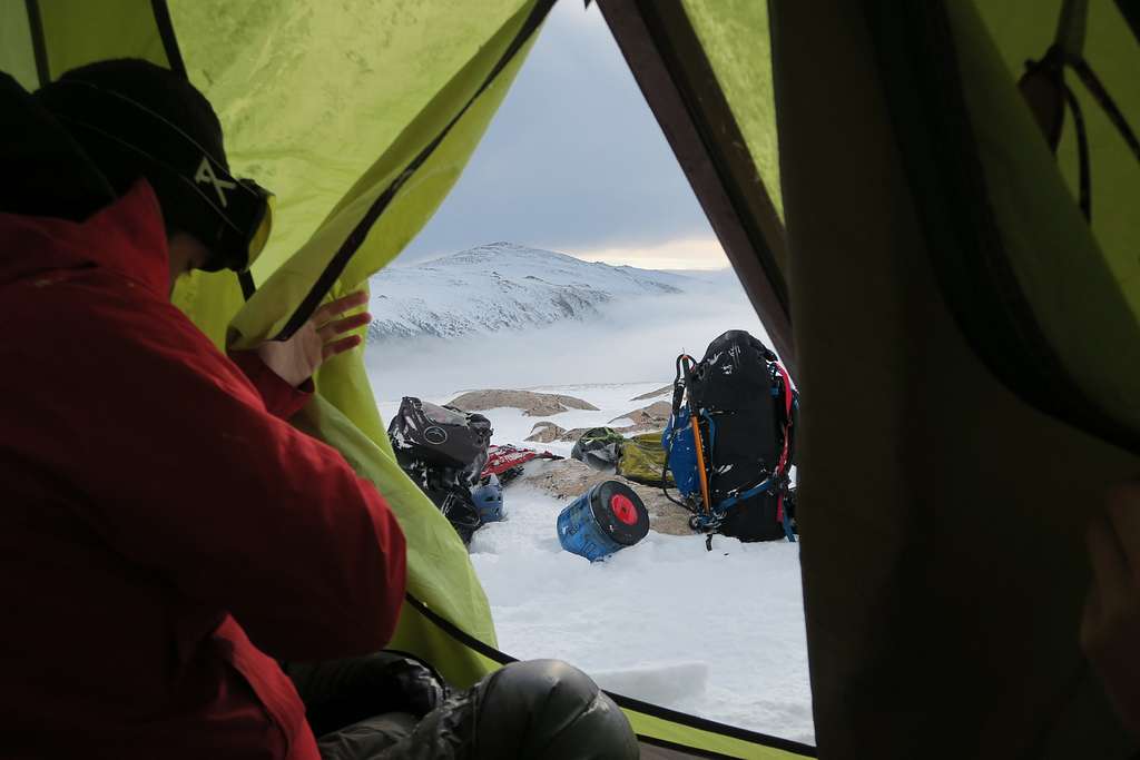 First looks out the tent in AM on FTD plateau