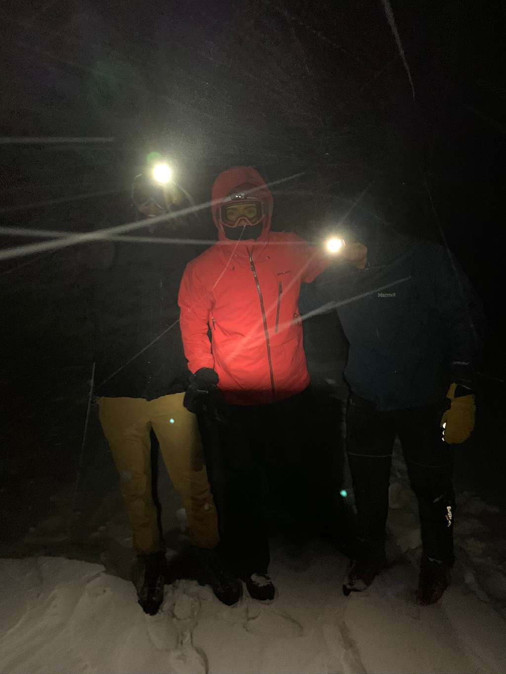 3/4 of the team assessing a summit attempt