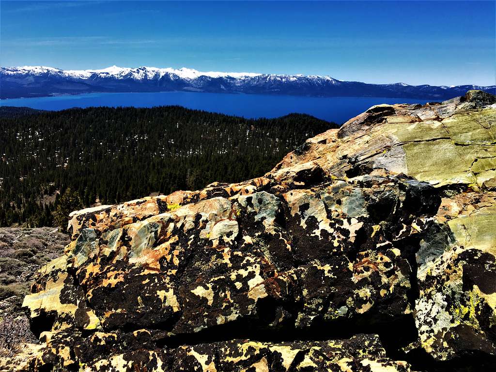 View to Lake Tahoe and the Desolation Wilderness from the summit