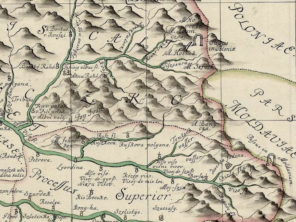Pop Ivan on map from 1725