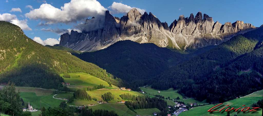 Odle range at the head of Val di Funes