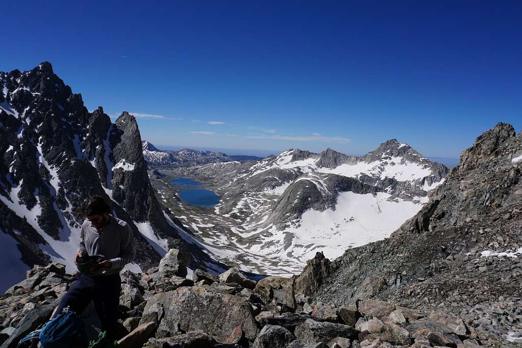 The Wind River's Titcomb Basin as soon from atop Bonney Pass - July 2020