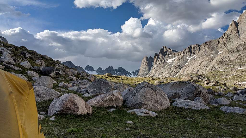Looking north from camp in the Titcomb Basin