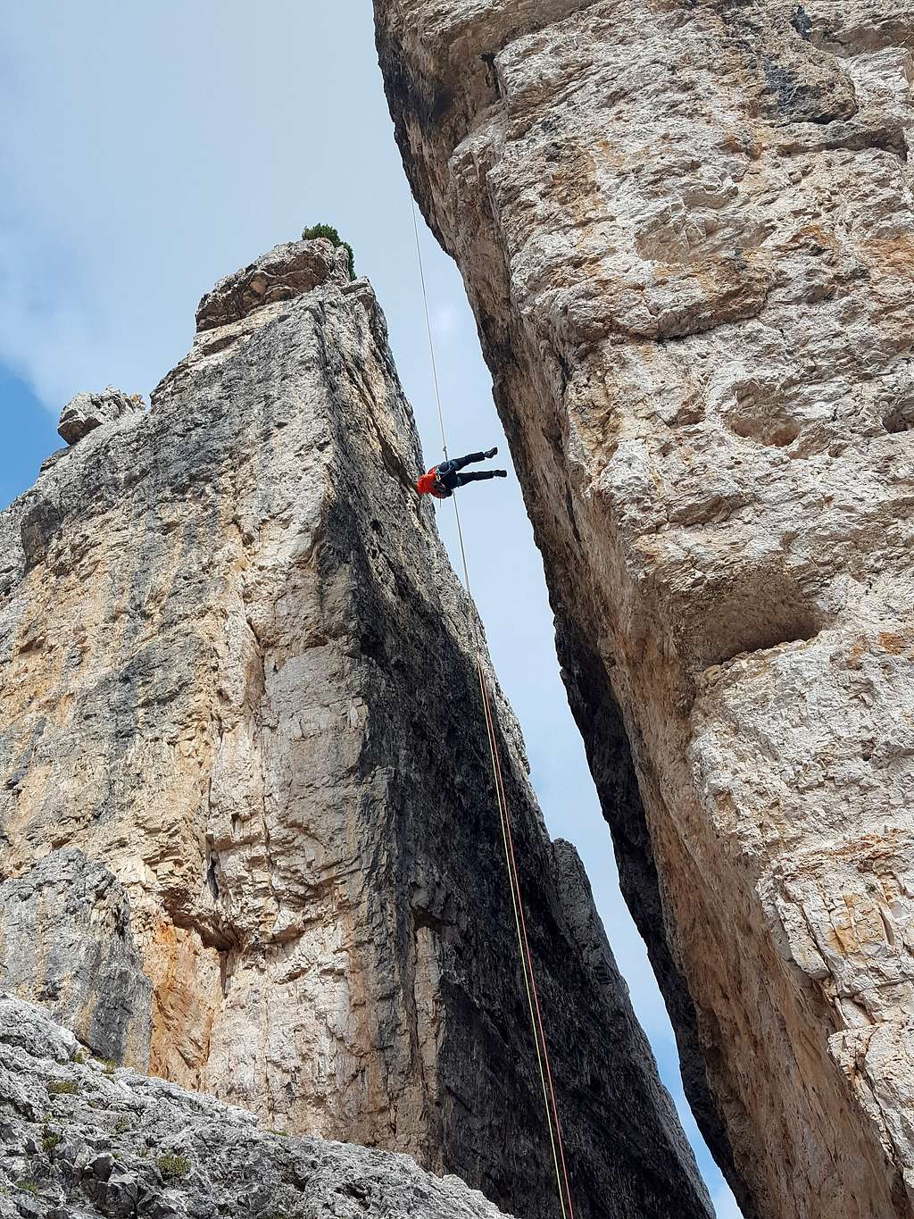 Abseil from Torre Lusy, Cinque Torri