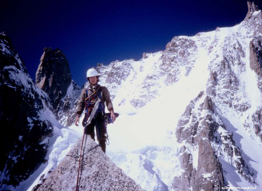 Summit of Pyramide du Tacul in the 80s