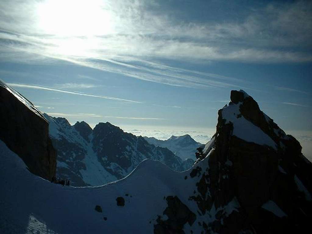 The top of the couloir of the...