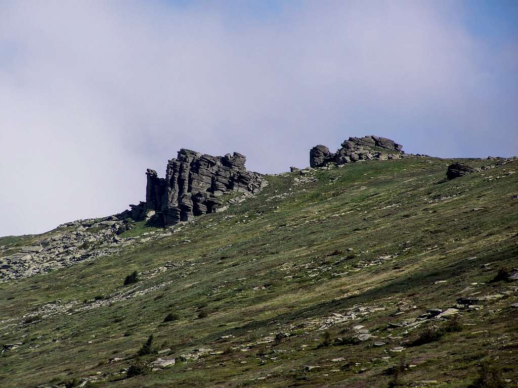 Rocks near the summit of Kráľova hoľa