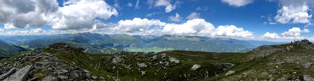Panoramic view with the chain of Niedere Tauern