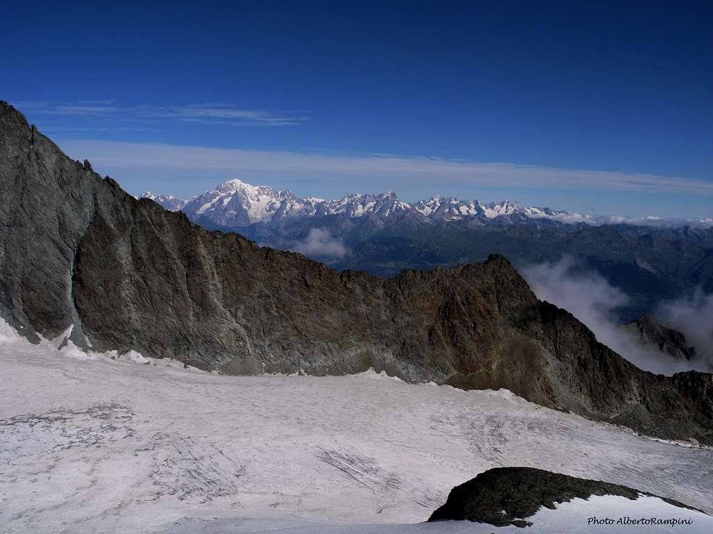 The Mont Blanc group seen from Punta Rossa della Grivola