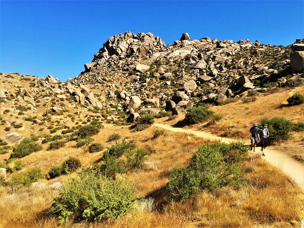 Descending the Tom's Thumb Trail with gorgeous rocky scenery