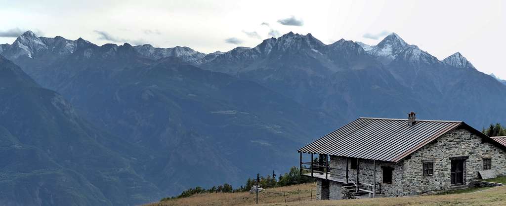 View from Col des Bornes including Tersiva and Emilius