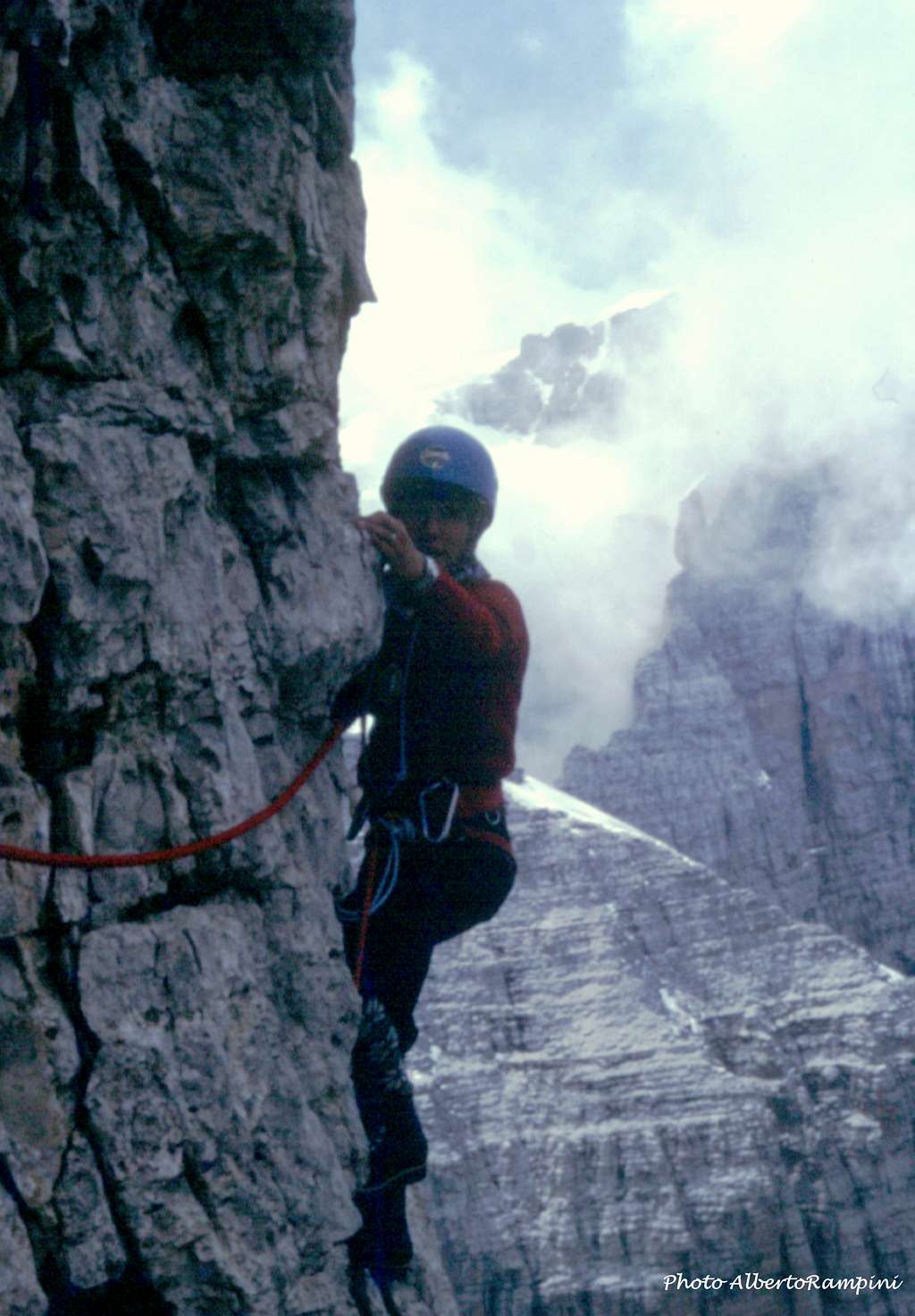 Climb on Campanile Basso di Brenta in the 70s