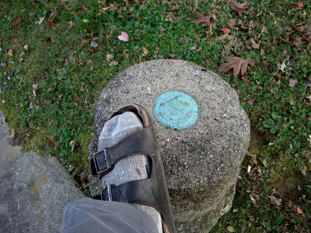 Close up on the Winterset Road Reference Mark