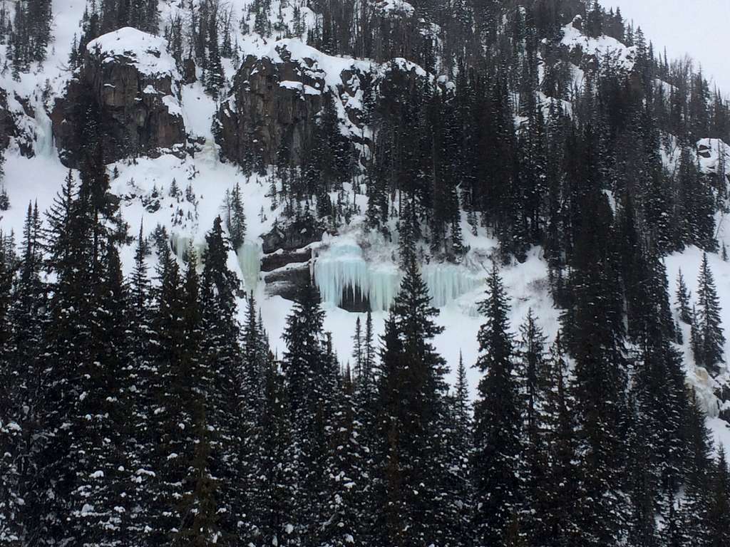 Frozen Waterfall on the flank of Maid of the Mist