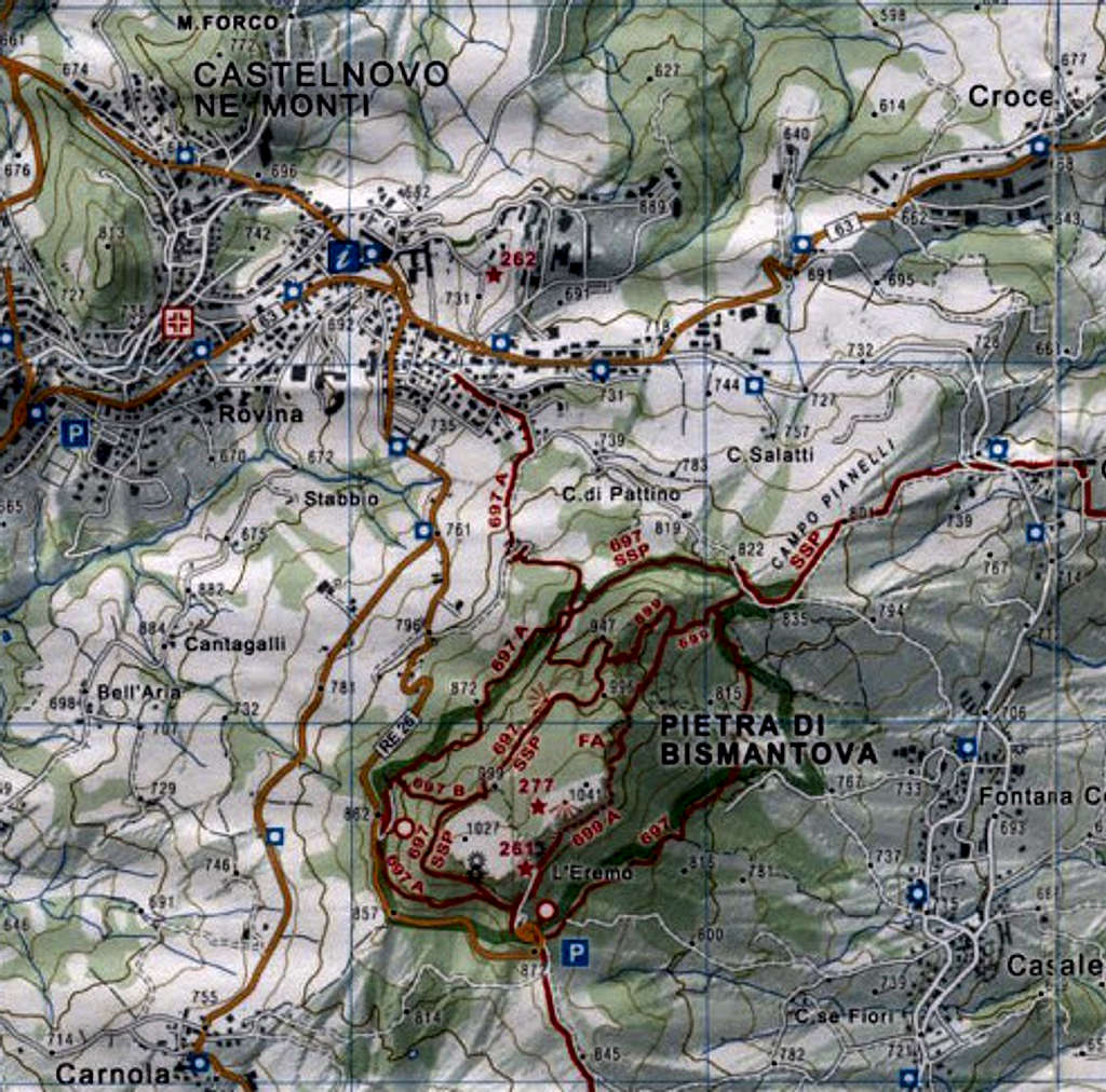 Pietra di Bismantova map