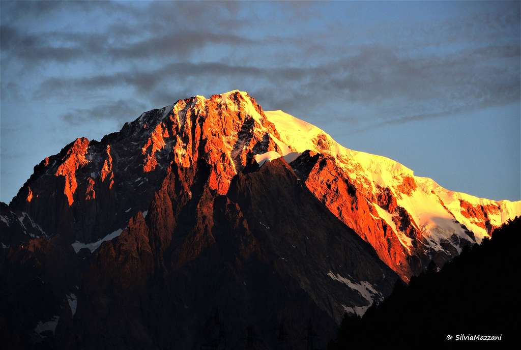 Monte Bianco at sunrise from Aosta Valley