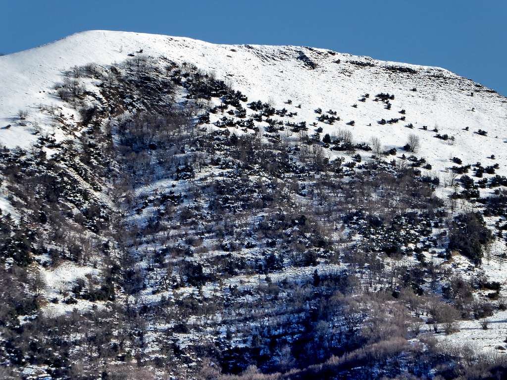 Close view of the flat summit of Alpesisa
