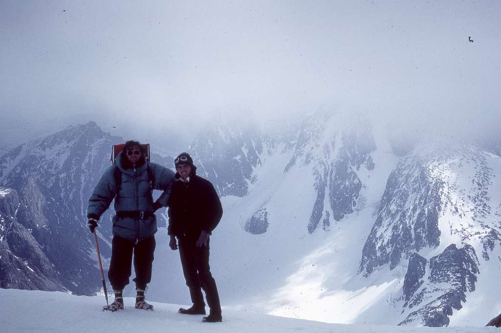 Neil Albaugh & Jim Hunter- summit of Gannett Peak Sept 1968