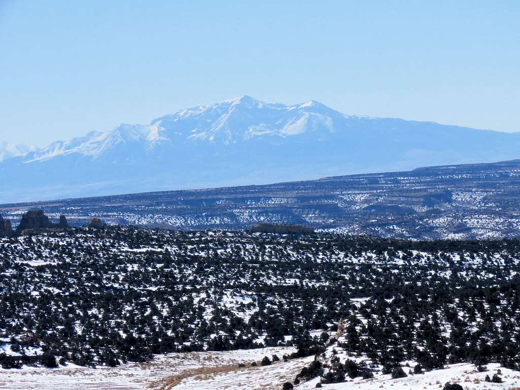 Zoomed view of Henry Mountains 48 miles away