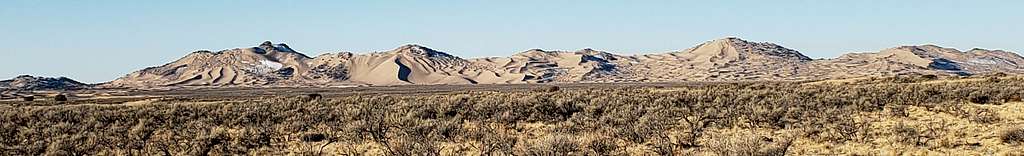 Sand dunes, Sand Mountain on the left