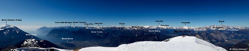 Very broad annotated pano from Monte Stivo
