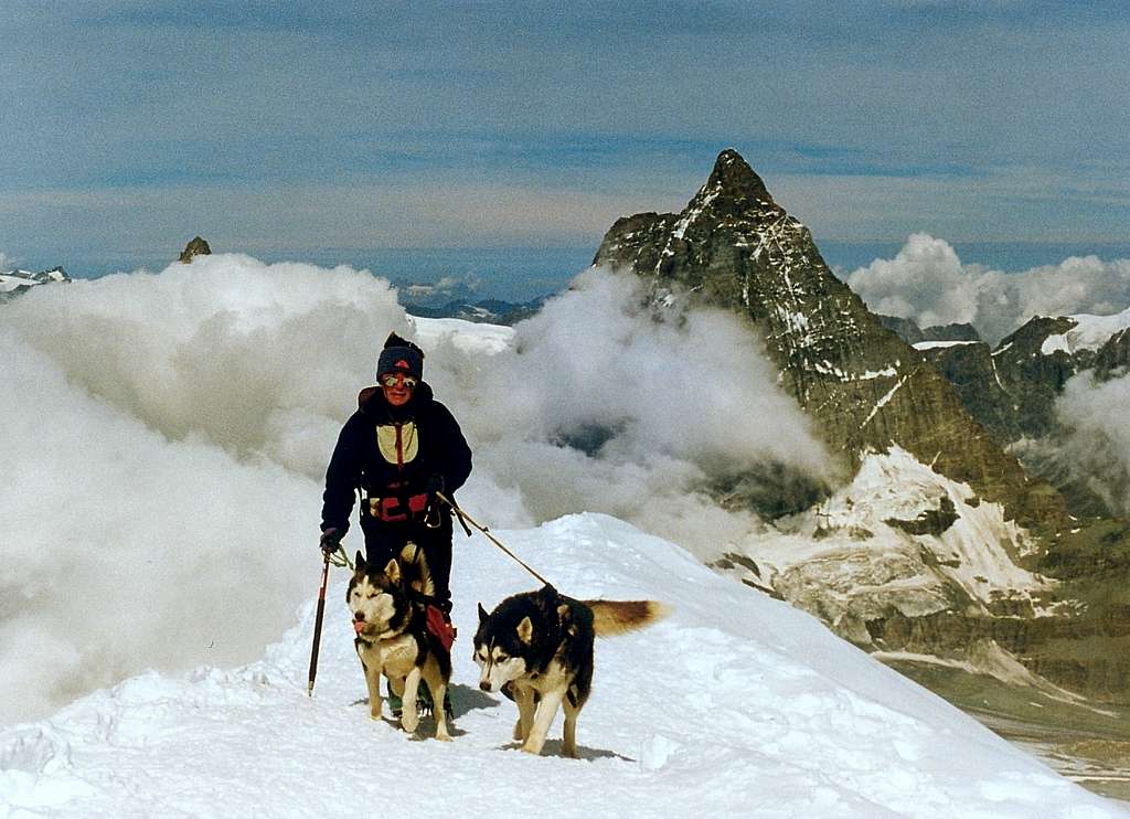 Me as i get on the summit of Western Breithorn and the Matterhorn
