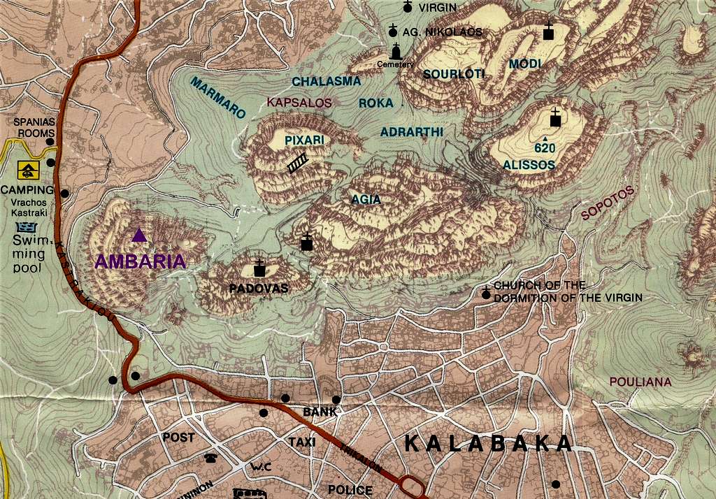Meteora Southern group map