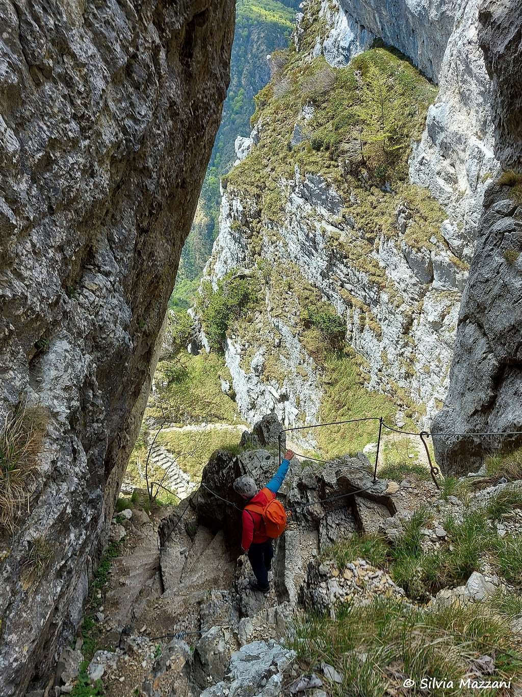 The Agostino Tosi Path, carved in the rock Monte Carone