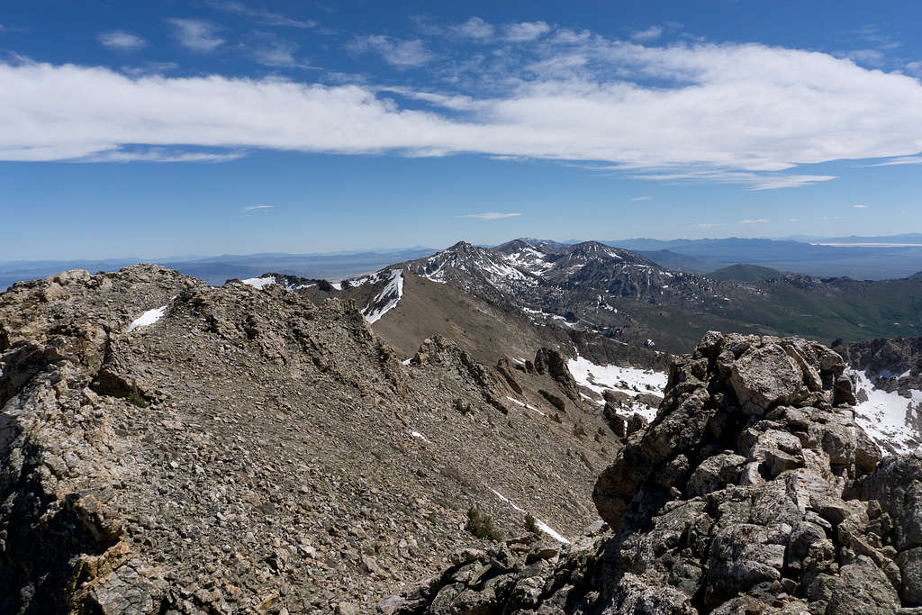 Looking south from King Peak of Nevada's Ruby Mountains