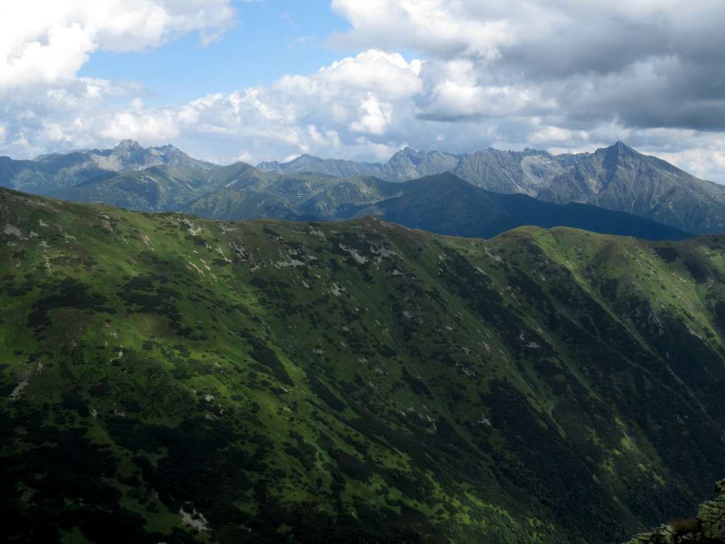 High Tatras from near Bystrá summit