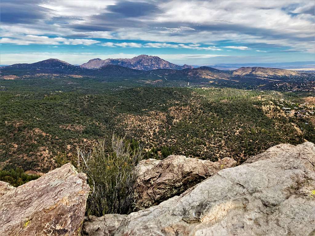 View towards Granite Mountain from the summit of Thumb Butte