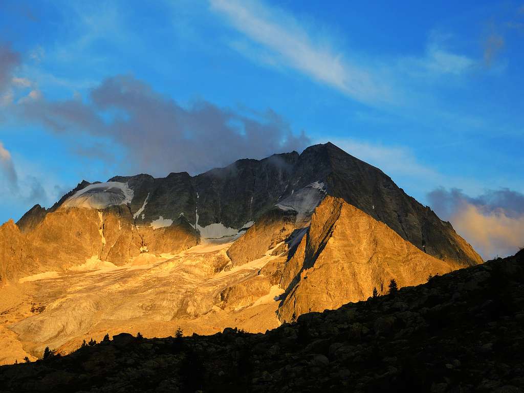 Hochgall Collalto in a September sunset