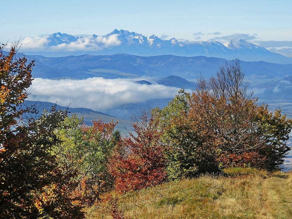 Autumn colors with Tatras from Mincol summit