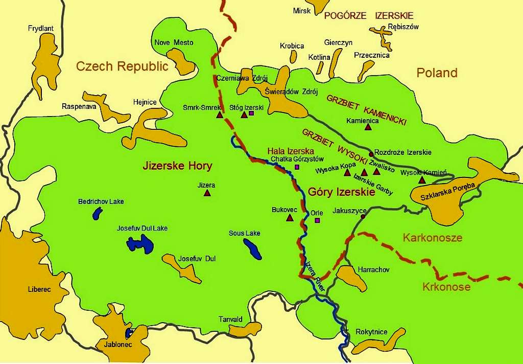 Izera minerals 2 – Scheme map of Izera Mts. …