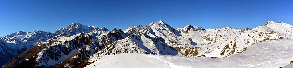 Monte Bianco Group from Punta Fetita