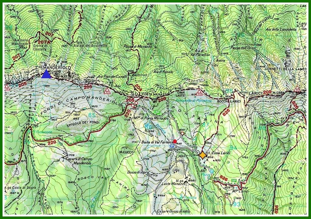 Cima Manderiolo map