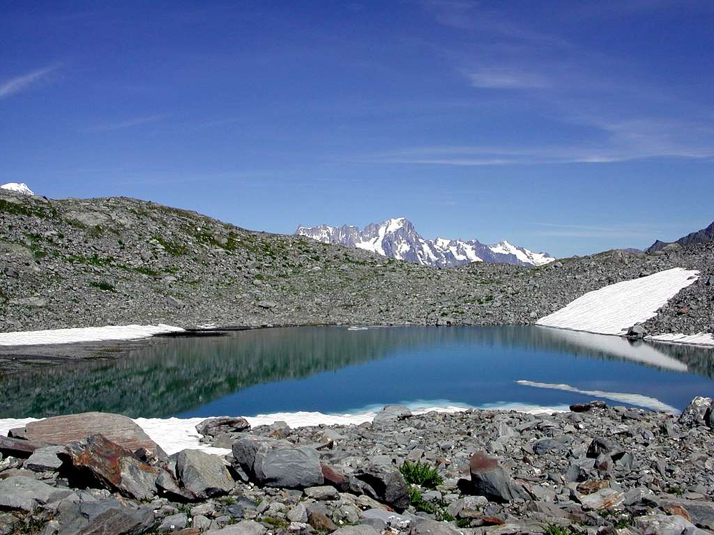 The fourth lake of the Tachuy and Grandes Jorasses