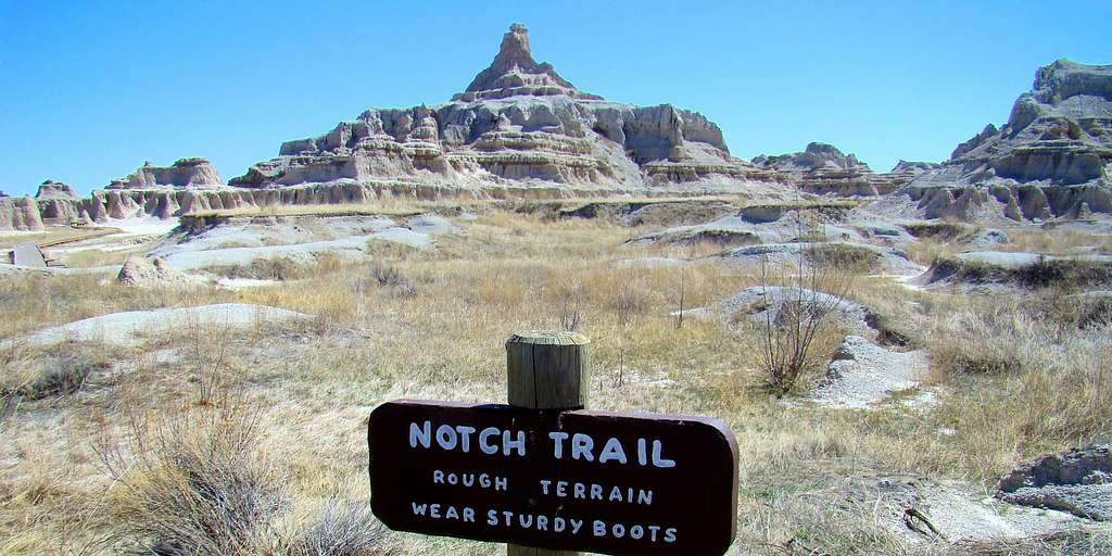 Badlands National Park Notch Trail Trailhead