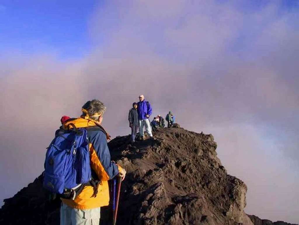 The summit of Kerinci is the...