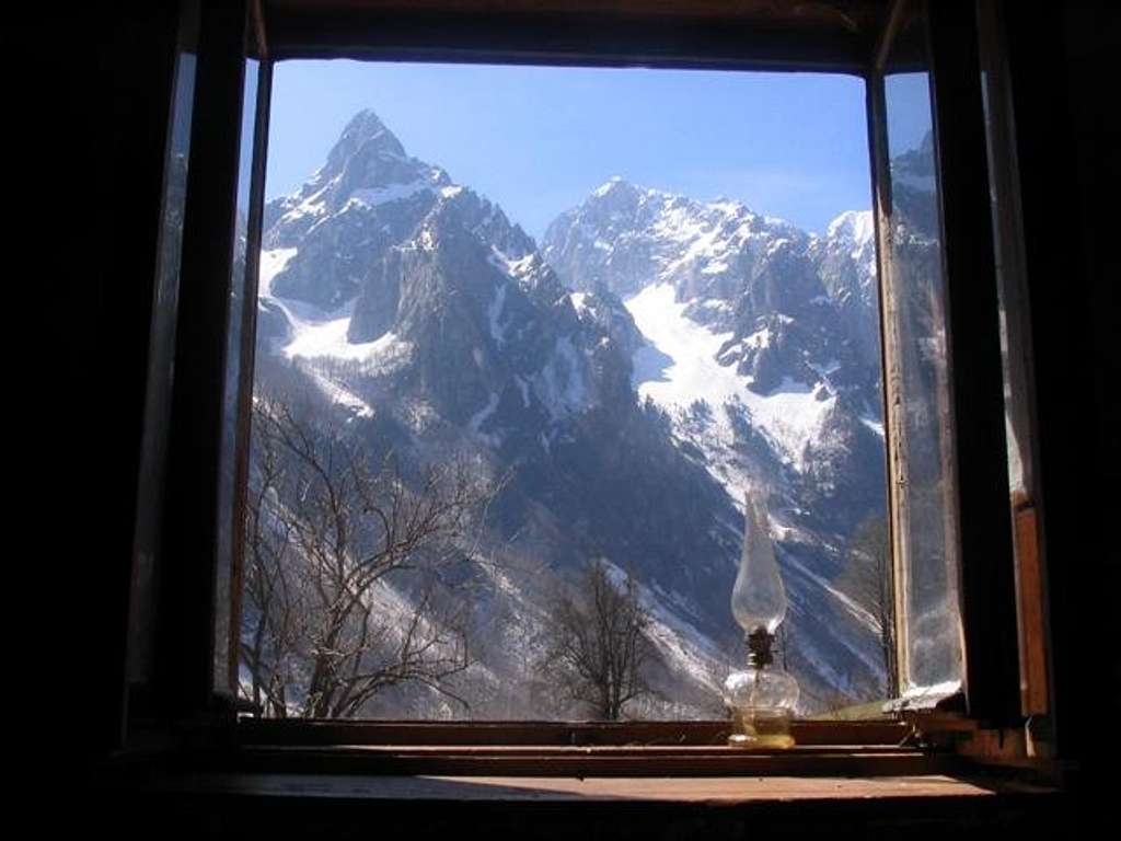 Through the window of Grbaja Hut