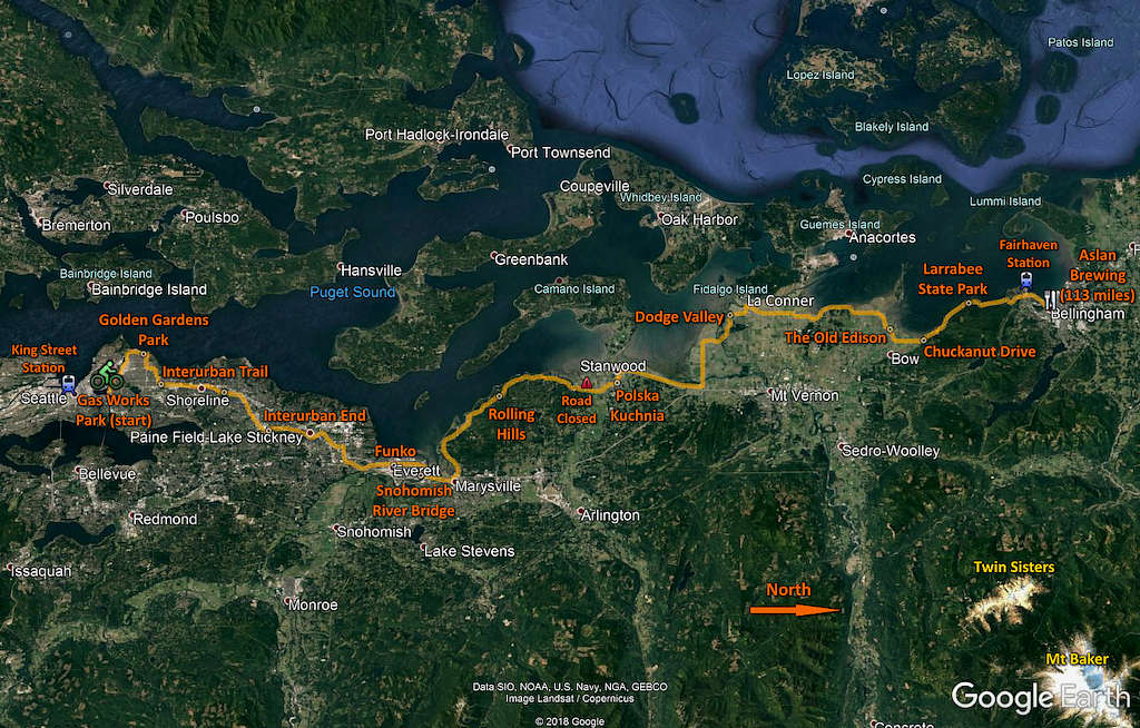 Seattle to Bellingham Bike Route