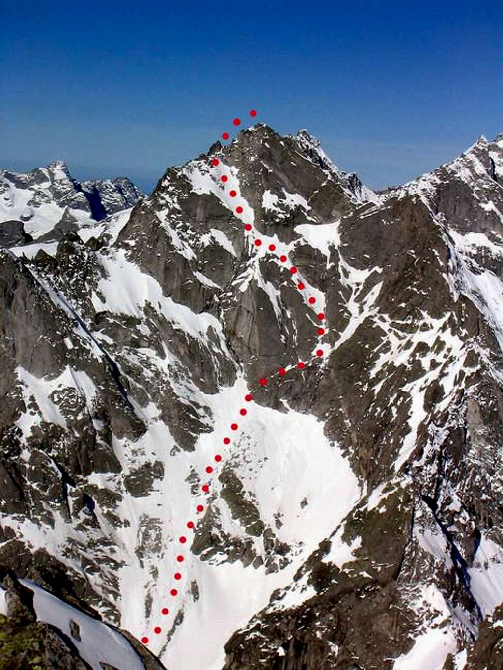 The east face route.
