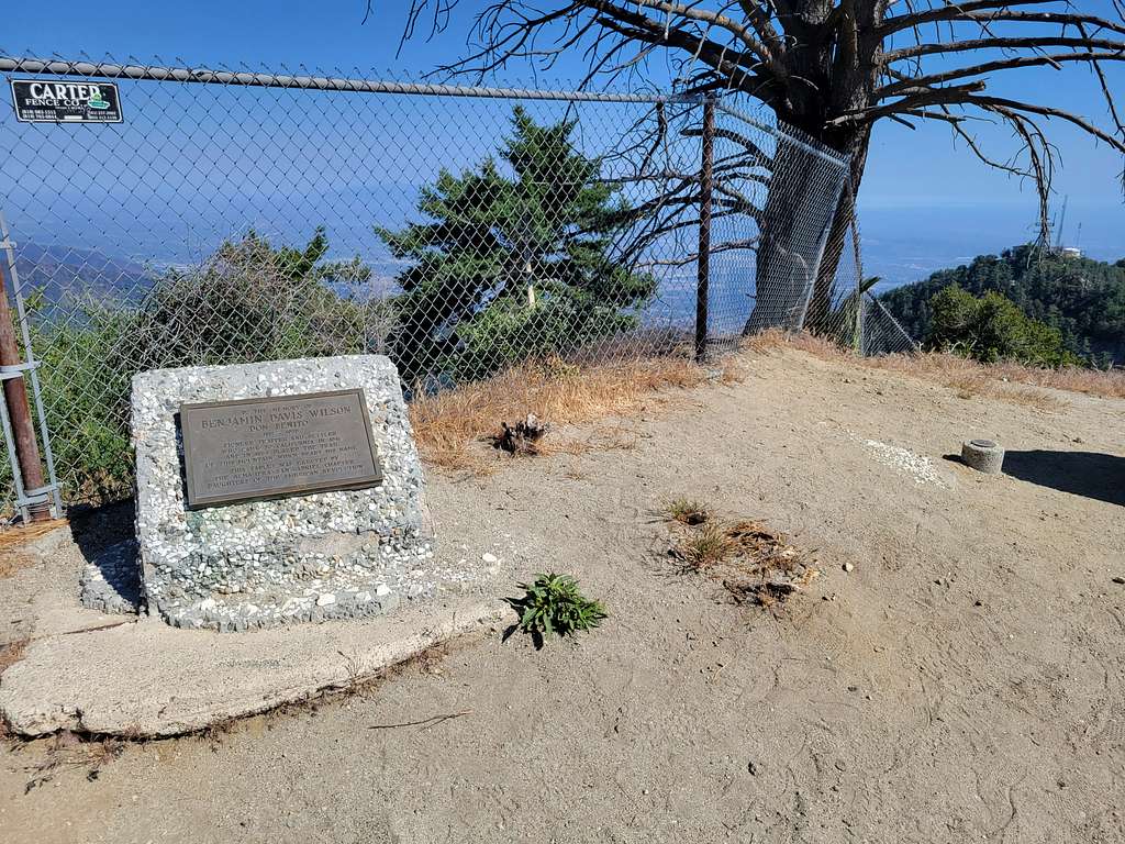 Mt. Wilson plaque with USGS marker on the far right