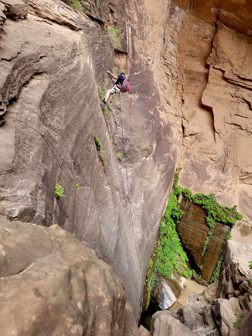 Rappel above Mystery Springs