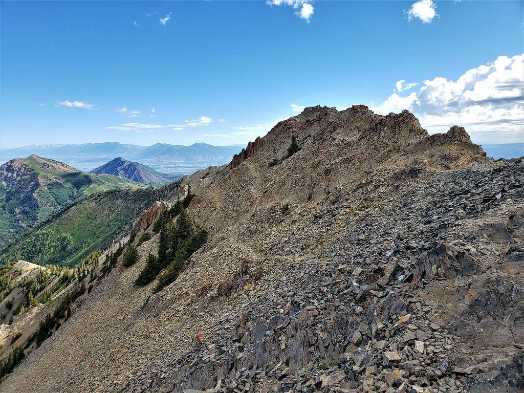 Looking back at Wolf Pass Peak